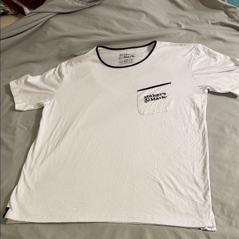 Maker's Mark White Tee with Black Accents